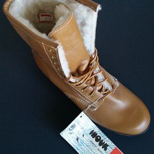 New Men's leather INOUK fur lined  winter boots 8M